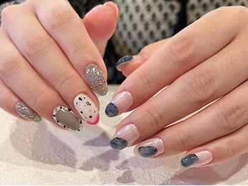 アイネイルズ 梅田店(I nails)/キラキラアシメ