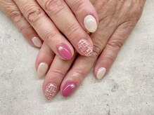 ネイルサロン ドゥ(Nail Salon Doux)/（垣内）ピンクツイードネイル