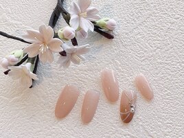 ワンポイントミラーアートネイル