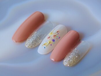 マイクコ プライベートネイルサロン(My Kuko Private Nail Salon)/【HAND】定額Aコース/押し花