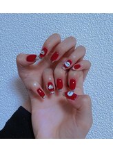 コロミネイル(colome nail)/スカルプガラスフレンチ3dアート