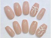 ファストネイル 渋谷店(FAST NAIL)/リボン &nbsp;ピンク ベージュ 韓国