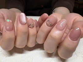 桜と押し花ネイル