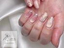 パラジェルパールリボン春ネイル