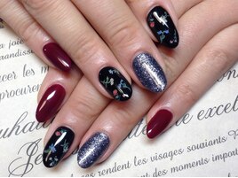 お花ワンカラーネイル