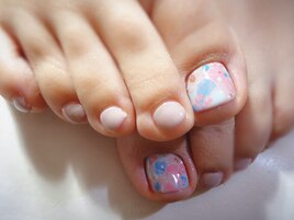 手書きジェルフラワーネイル♪