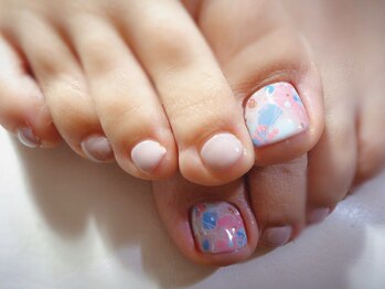 アミュリー ネイル アトリエ(Amury nail atelier)/手書きジェルフラワーネイル♪