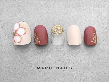 マリー ネイルズ いわきラトブ店(MARIE NAILS)/定額6600円税込 フラワー0130c