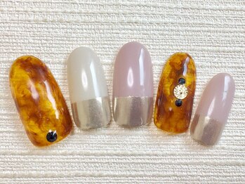 ラピスト ネイル(Lapist nail)/べっ甲×ミラーネイル