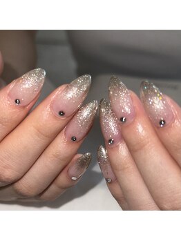 ネイルアトリエビー(nail atelier be’)/フラッシュマグ×ミラーグラデ