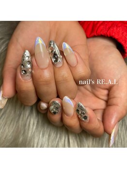 ネイルズリアル 倉敷(nail's RE.A.L)/ミラーフレンチネイル