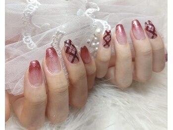 リブヴァラ(Lib Valla)/グラデーション/チェック柄/赤