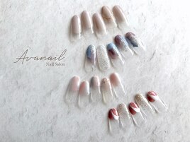 大人塗りかけネイル