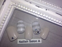 ネイリッシュサロン エー(Nailish Salon A)/シンプルフレンチ/7500