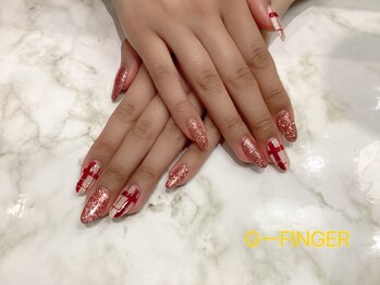 チェック×ラメ