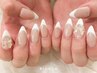 -チップ長さだし10本-【王道★ベース込みフレンチ】新規￥14700/再来￥15700