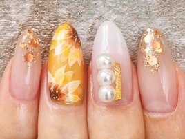 夏秋にピッタリお花&パール