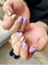 ネイル ドゥ 岡山駅前店(Nail Doux)/パープル×ゴールド