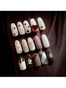 バレンタインネイル