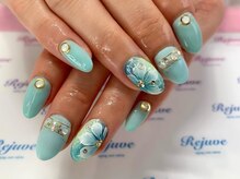 リジュベ(Rejuve)/グリーンなフラワーネイル☆