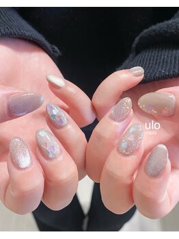 ウロネイルズ(ulo nails)/ハートホロでシンプルカジュアル