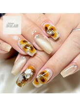 ソラール(SOLAR)/べっこうカラー☆お花ネイル