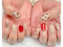ラヴィネイル(La Vie Nail)/レオパード/マットコート/レッド