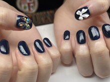 ネオリーブテラス 仙川店(Neolive terrace & Lavie EYELASH)/ネイビー×リボン