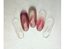 ニュアンスボルドーネイル