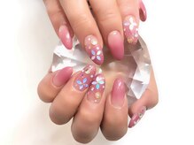 ココロバ ネイルアンドビューティーサロン(COCOLOBA)/リーフホロ×ローズピンク♪