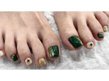 ネイル シスター(nail sister)/グリーン＆ミラーネイル