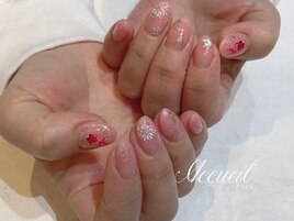 花火と金魚の夏ネイル