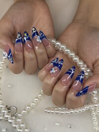 ブルーフレンチワンホンネイル
