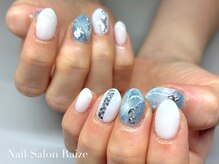 ライズ 本町店(Raize)/大理石ネイル/ブルーネイル