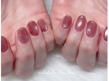 ネイルアンドアイラッシュスタジオ シュシュ(chouchou)/つやつやピンクシンプルネイル