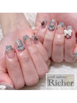 エスフィーネイルサロン リシェル(Esfy nailsalon Richer)/ジェル　チェックデザイン