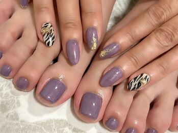 エムズサロン 元町店の写真/フットネイルワンカラー5940円!アート6600円~多数ご用意しております♪理想の足元へ☆
