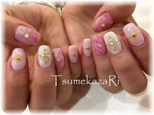 ツメカザリ 西金沢店(TsumekazaRi)/春夏★ピンク×白×マーブル
