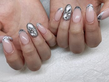 ネイルキュート アンド クールラッシュ 亀有店(nailcute & CoolLash)/ガラスフレンチ