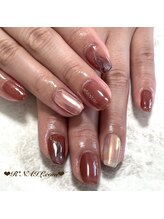 アールネイルドットコム(R*NAIL.com)/秋ネイル×ミラー×ニュアンス