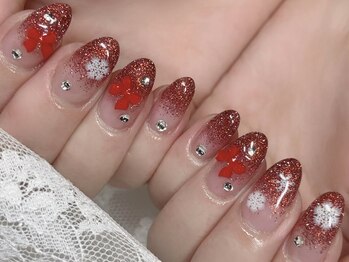 リボン×ラメグラデーション