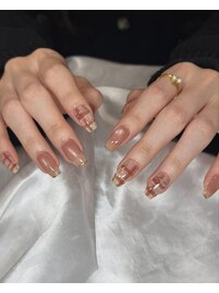 マグネット×チェックネイル