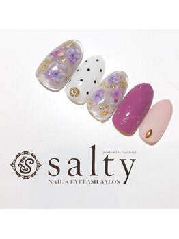 ネイルアンドアイラッシュサロン ソルティ 寺田町(salty)/シースルーネイル