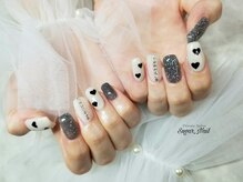 シュガーネイル(sugar nail)/ハート×チェーンストーン