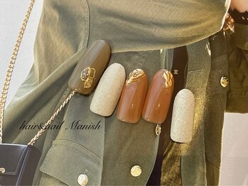 マニッシュ(Manish)/砂ジェルとフラッシュミラー