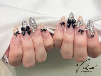 アイラッシュアンドネイル ヴェラール(Velar)の写真/【持ち込み&時間内やり放題OK】リボンパーツやキラキラビジューも豊富で、ワンホン/韓国ネイル好きにも◎