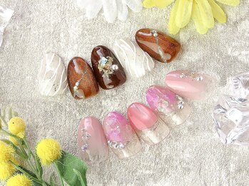 ピッピ 桜新町店(peep PEEP)の写真/【プレミアムコース¥9480/贅沢マンスリープラチナコース¥10980】キラッと輝く指先で気持ちも華やかに♪