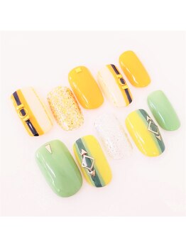 ネイルサロン クイール 小山店(NAIL SALON QUILL)/ワンカラー＋ストライプ