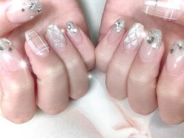 ラメグラ&キルティングネイル