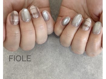 チェック×マグネットネイル♪